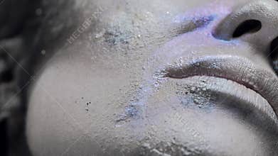 Fantastic Zombie Makeup Close Up .