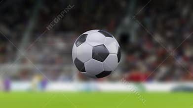 Football game - ball flying through the air