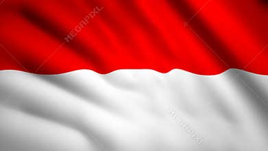 Indonesia flag Motion video waving in wind. Flag Closeup 1080p HD  footage