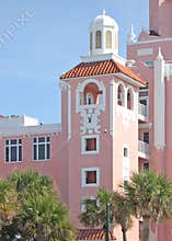 Pink seaside hotel