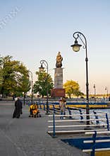 Monument to the first shipbuilders in Kherson, Ukraine