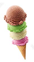 Four scoops of ice cream