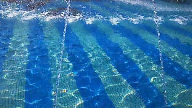 Fountain with water jets in arched form