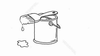 Paint Brush Paint Can Dripping Drawing 2D Animation