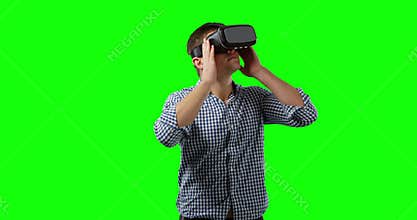 Young man in VR headset