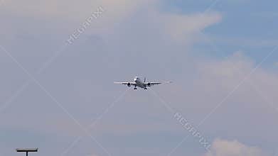 Passenger plance approach for landing to airport