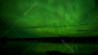 Aurora Borealis, northern lights panning video time lapse