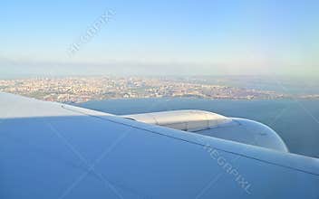Istanbul Bosphorus View From Aircraft Window