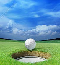 Golf ball on lip