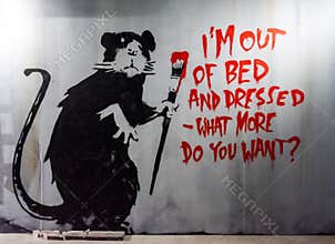 Banksy Graffiti Art. The world of Banksy .
