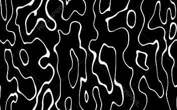 Abstract seamless vector pattern. Water, ripples, bark. Black and white. 