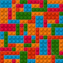 Seamless template of realistic colored plastic bricks. Construction blocks. It is easy to recolour. Just drop to