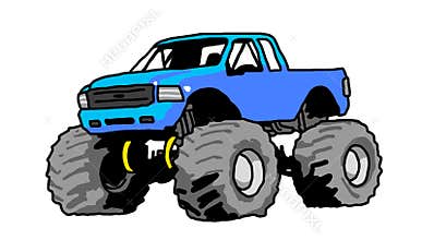 Big monster truck blue drawing
