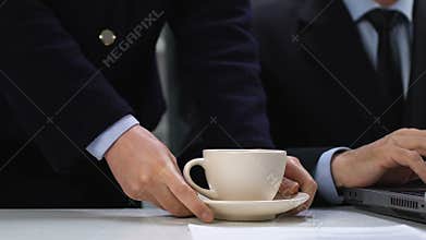 Company boss flirting female assistant, inappropriate behavior on workplace