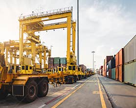 Containers Cargo shipping Logistic freight warehouse Import Export business Logistic Transportation Industry