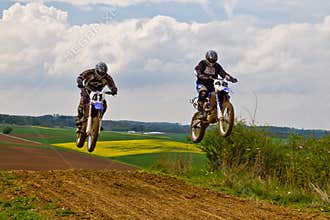 Windsberg, Germany - June 29, 2019: Motocross training in Windsberg