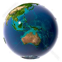 Realistic Planet Earth with natural