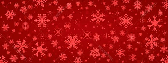 Red snowflake background with transparent snowflakes - for stock