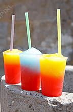 Colorful ice drinks