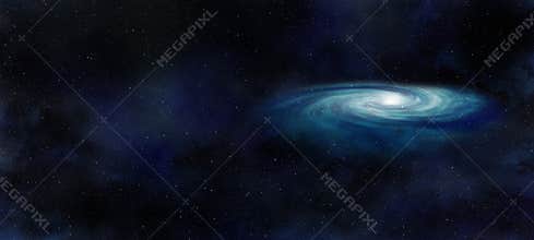 Spiral galaxy in the outer space