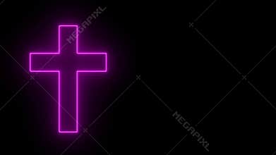 Christianity neon crucfix, religion concept,blue,red,pink