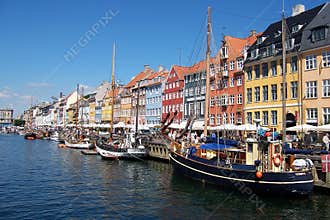 Copenhagen canal, boats.