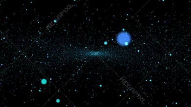 Space star background.Star moving on galaxy.Blue star travel
