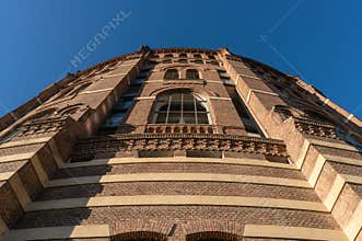 Vienna, Austria - October 2019: The Gasometer Buildings in Vienna, Austria are former natural gas storage facilities