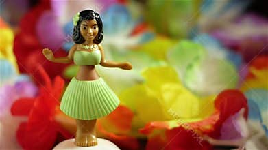 Traditional hawaiian hula dancer doll