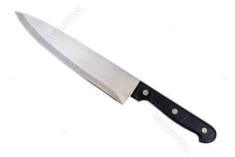 Steel kitchen knife isolated on white. Object for the project and design