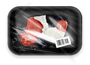 Meat with coat packed in box