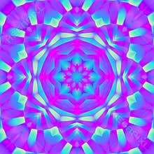 3d computer generated flower design mandala illustration.