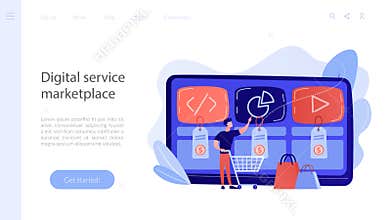 Digital service marketplace concept landing page.