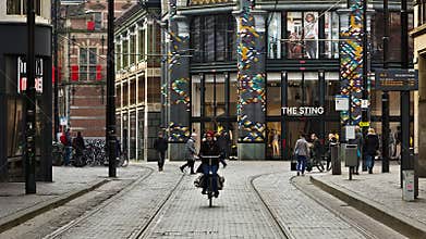 Riding in the middle of the street