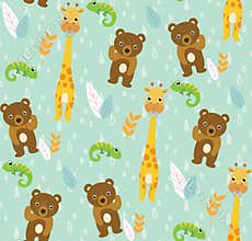 Cute Animal Pattern Background