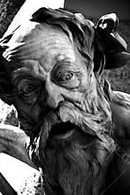 Dramatic portrait of old bearded man