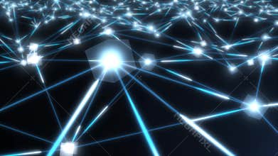 Connected Blockchain Network Data Cubes Banking Technology Concept - 4K Seamless Loop Motion Background Animation