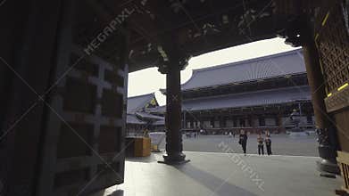 Higashi-Honganji Temple in Kyoto, Japan in 4k