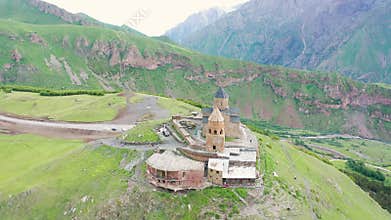 Gergeti Trinity Church Tsminda Sameba, Holy Trinity Church near the village of Gergeti in Georgia, under Mount Kazbegi