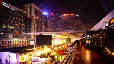 A View of Night CyberHub. Cyber Hub is a massive courtyard within Cyber City