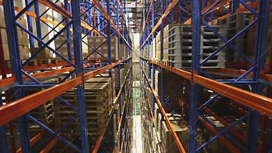 Warehouse Aisle Going Down