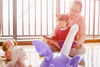 Little daughter homeschool alone with dolls