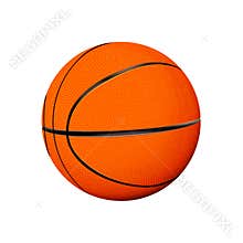 Realistic 3d basketball ball isolated on white background. Vector illustration