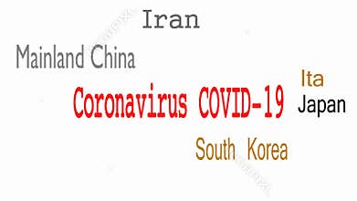 Countries with confirmed coronavirus cases. Chinese Wuhan virus. Pandemic
