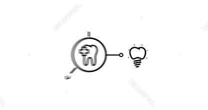 Animation of Icon set dentistry in outline design.