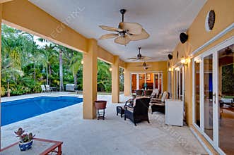 Porch and swimming pool