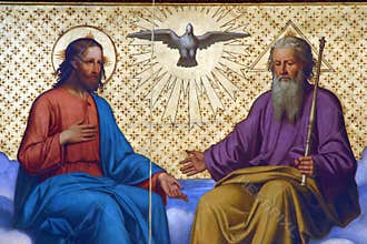 Holy Trinity, detail of Iconostasis in Greek Catholic Co-cathedral of Saints Cyril and Methodius in Zagreb