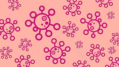 Virus or bacterium cells cartoon background animation flat