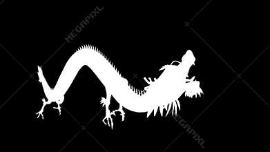 Animated Oriental Golden Traditional Asian Symbol Dragon Flying