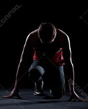Athlete ready to start
